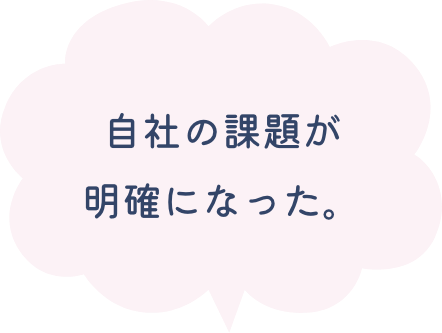 自社の課題が明確になった。